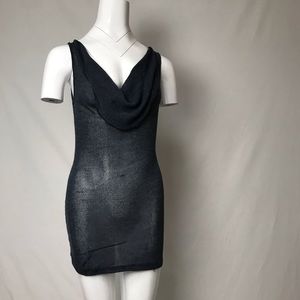 My aude sheer knitted draped mini dress